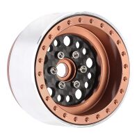 INJORA 1.9" Deep Dish Carbon Aluminum Beadlock Wheels Offset -10mm For 1/10 RC Crawlers (W1953) Bronze