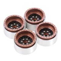 INJORA 1.9" Deep Dish Carbon Aluminum Beadlock Wheels Offset -10mm For 1/10 RC Crawlers (W1953) Bronze