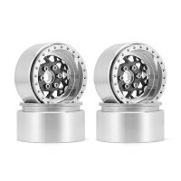 INJORA 1.9" Carbon Fiber Aluminum Wheels Offset -10mm For 1/10 RC Crawler (W1954) Silver Plated