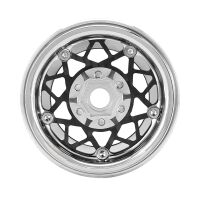 INJORA 1.9" Carbon Fiber Aluminum Wheels Offset -10mm For 1/10 RC Crawler (W1954) Silver Plated