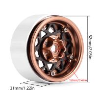 INJORA 1.9" Carbon Fiber Aluminum Wheels Offset -10mm For 1/10 RC Crawler (W1954) Bronze