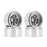 INJORA 1.9" Carbon Fiber Aluminum Wheels Offset -10mm For 1/10 RC Crawler (W1954) Silver