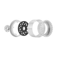 INJORA 1.9" Carbon Fiber Aluminum Wheels Offset -10mm For 1/10 RC Crawler (W1954) Silver