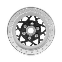 INJORA 1.9" Carbon Fiber Aluminum Wheels Offset -10mm For 1/10 RC Crawler (W1954) Silver