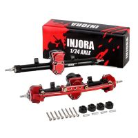 INJORA +4mm Extended Aluminum Front Rear Axles Set For Axial SCX24 Upgrades