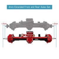 INJORA +4mm Extended Aluminum Front Rear Axles Set For Axial SCX24 Upgrades