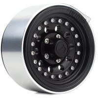 INJORA 4PCS 1.9" Black Aluminum Beadlock Wheel Rims For RC Crawler