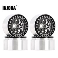 INJORA Carbon Fiber Aluminum Negative Offset 10mm 1.9" Beadlock Wheels For 1/10 RC Crawlers (W1952)