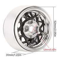 INJORA Carbon Fiber Aluminum Negative Offset 10mm 1.9" Beadlock Wheels For 1/10 RC Crawlers (W1952)