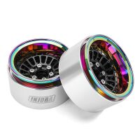 INJORA Turbine 1.9" Aluminum Beadlock Wheels With Rainbow Rings For 1/10 RC Crawler (4) (W1955)