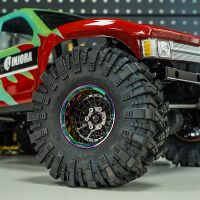 INJORA Turbine 1.9" Aluminum Beadlock Wheels With Rainbow Rings For 1/10 RC Crawler (4) (W1955)