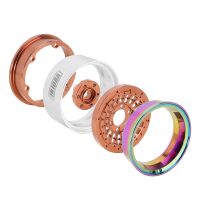 INJORA Turbine 1.9" Aluminum Beadlock Wheels With Rainbow Rings For 1/10 RC Crawler (4) (W1955)