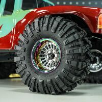 INJORA Turbine 1.9" Aluminum Beadlock Wheels With Rainbow Rings For 1/10 RC Crawler (4) (W1955)