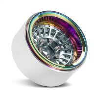 INJORA Turbine 1.9" Aluminum Beadlock Wheels With Rainbow Rings For 1/10 RC Crawler (4) (W1955)