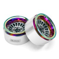 INJORA Turbine 1.9" Aluminum Beadlock Wheels With Rainbow Rings For 1/10 RC Crawler (4) (W1955)