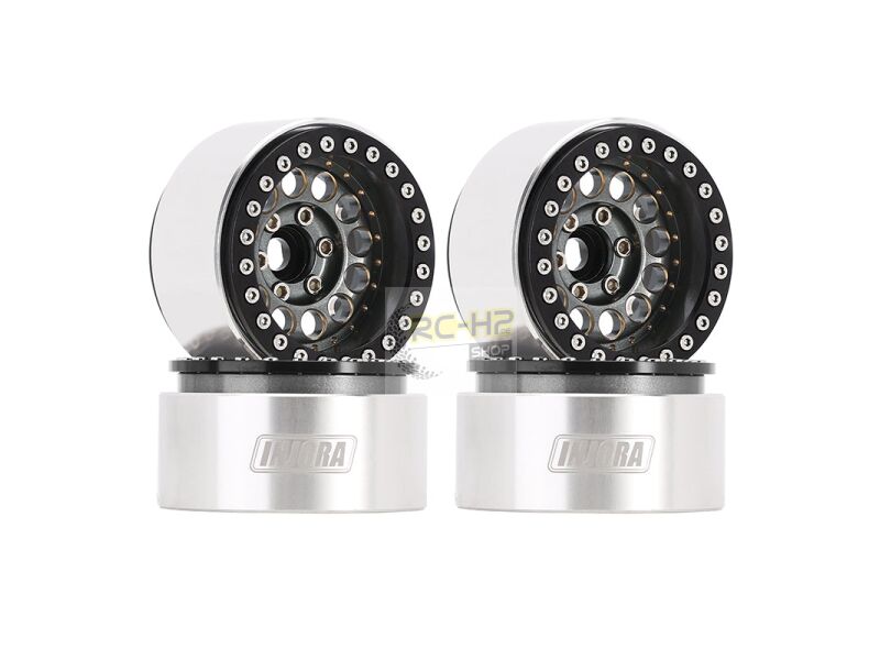 INJORA 1.0 Aluminium Beadlock Velgen Titanium – 0mm Offset – Set van 4 (W1056) · Modelsport