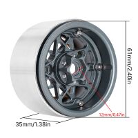 INJORA 2.2" Deep Dish Negative Offset 10mm Wheels For 1/10 RC Crawler (4) (W2208) Grey