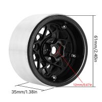 INJORA 2.2" Deep Dish Negative Offset 10mm Wheels For 1/10 RC Crawler (4) (W2208) Black