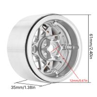 INJORA 2.2" Deep Dish Negative Offset 10mm Wheels For 1/10 RC Crawler (4) (W2208) Silver