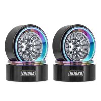 INJORA Turbine 1.3" CNC Aluminium Beadlock Wheels For 1/24 1/18 RC Crawler (W1303) RAINBOW WITH SILVER