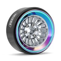 INJORA Turbine 1.3" CNC Aluminium Beadlock Wheels For 1/24 1/18 RC Crawler (W1303) RAINBOW WITH SILVER