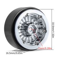 INJORA Turbine 1.3" CNC Aluminium Beadlock Wheels For 1/24 1/18 RC Crawler (W1303) RAINBOW WITH SILVER