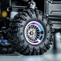 INJORA Turbine 1.3" CNC Aluminium Beadlock Wheels For 1/24 1/18 RC Crawler (W1303) RAINBOW WITH SILVER