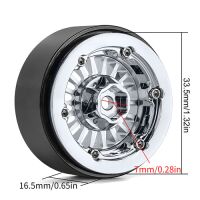 INJORA Turbine 1.3" CNC Aluminium Beadlock Wheels For 1/24 1/18 RC Crawler (W1303) SILVER