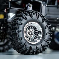 INJORA Turbine 1.3" CNC Aluminium Beadlock Wheels For 1/24 1/18 RC Crawler (W1303) SILVER