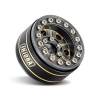 INJORA 1.0" 47g/pcs Black Brass Beadlock Wheel Deep Dish Negative Offset 3.15mm for 1/24 RC Crawlers (4) (W1005Grey)