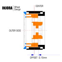 INJORA 1.0" 47g/pcs Black Brass Beadlock Wheel Deep Dish Negative Offset 3.15mm for 1/24 RC Crawlers (4) (W1005Grey)
