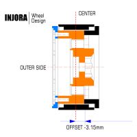 INJORA 1.0" 47g/pcs Black Brass Beadlock Wheel Deep Dish Negative Offset 3.15mm for 1/24 RC Crawlers (4) (W1005Grey)